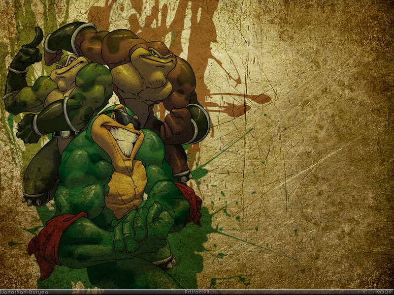 Turtle warriors in action