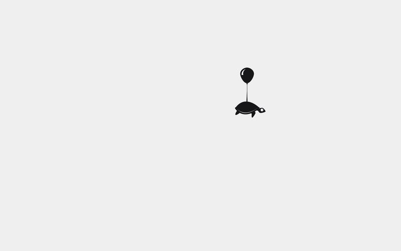 Turtle with Balloon — Black