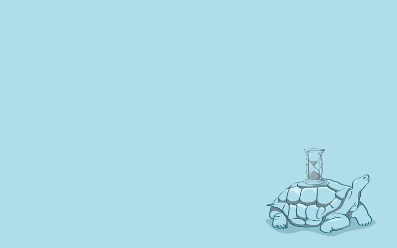 Turtle with Hourglass — Light Blue