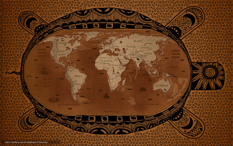 Turtle World Map Art