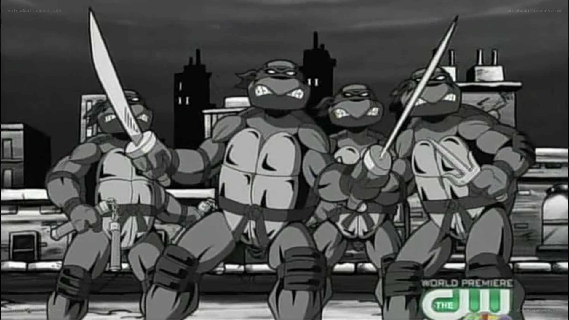 Turtles in a city scene