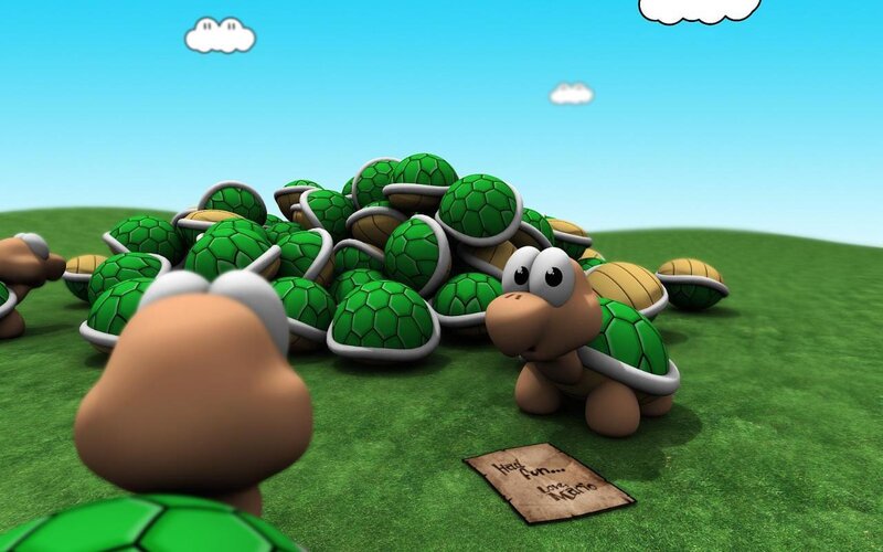 Turtles in a field