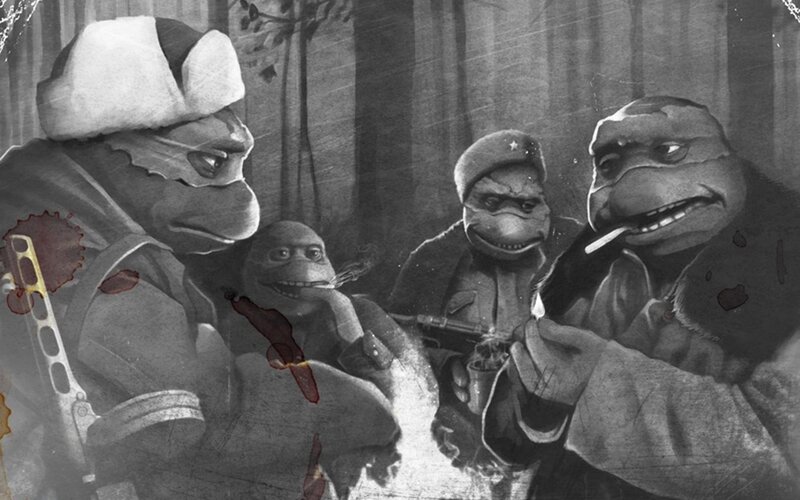Turtles in military gear