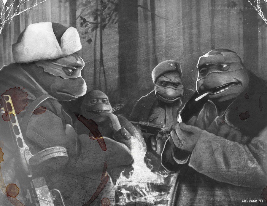 Turtles in military gear