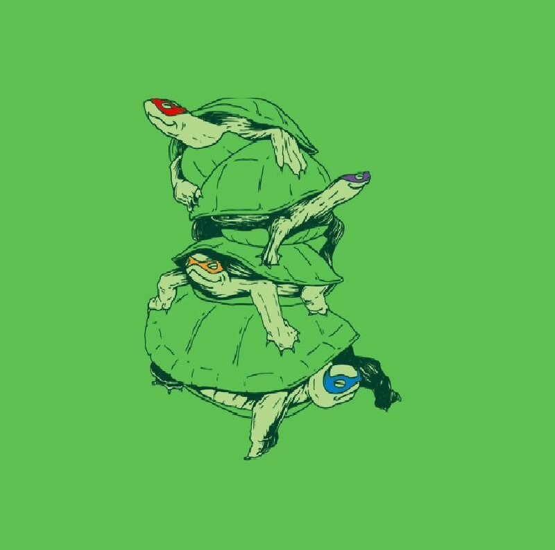 turtles stacked in a tower