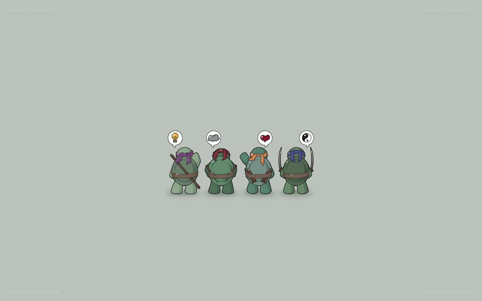 Turtles with thought bubbles