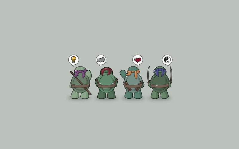 Turtles with thought bubbles