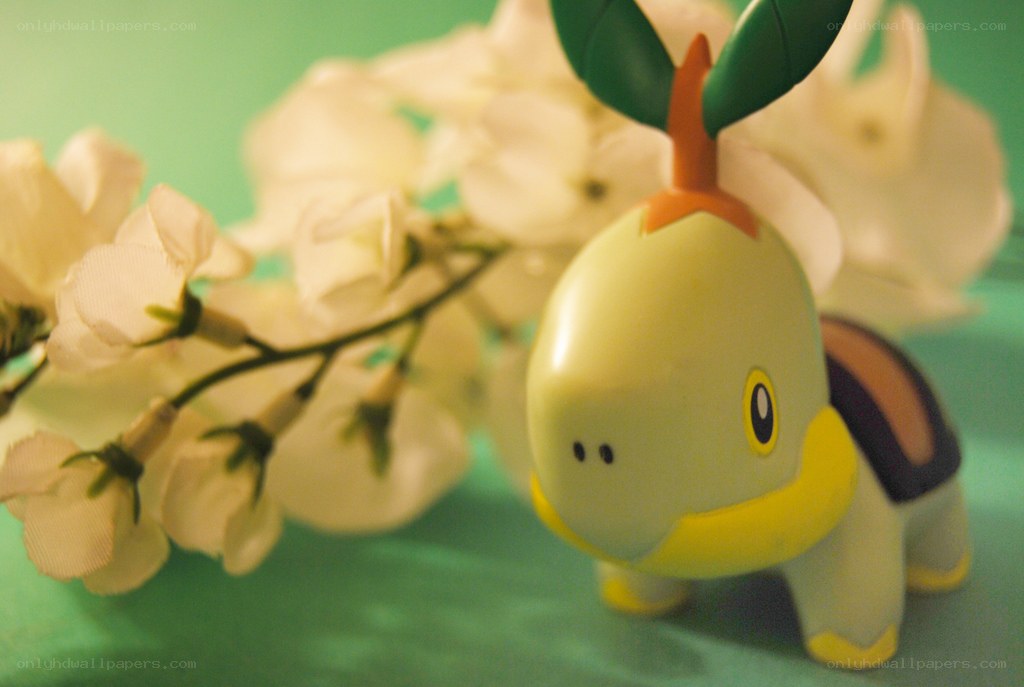 Turtwig toy with flowers