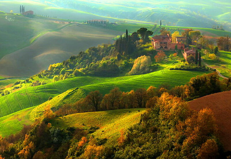 Tuscan Countryside — Green, Serene, Morning
