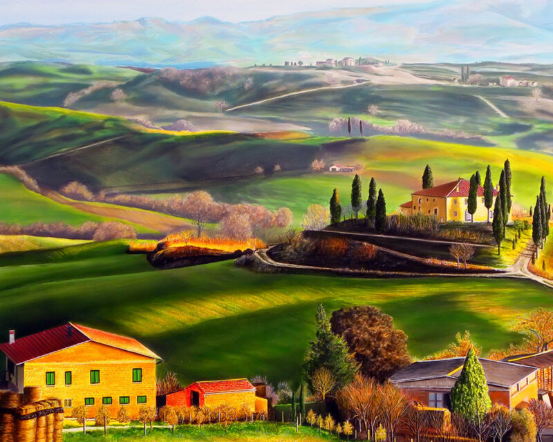 Tuscan Countryside Landscape — Green, Serene