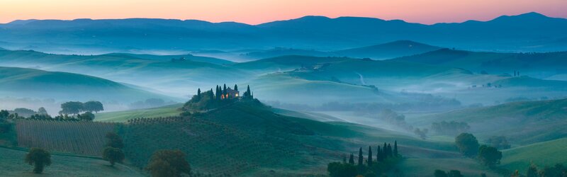 Tuscan hills at dawn