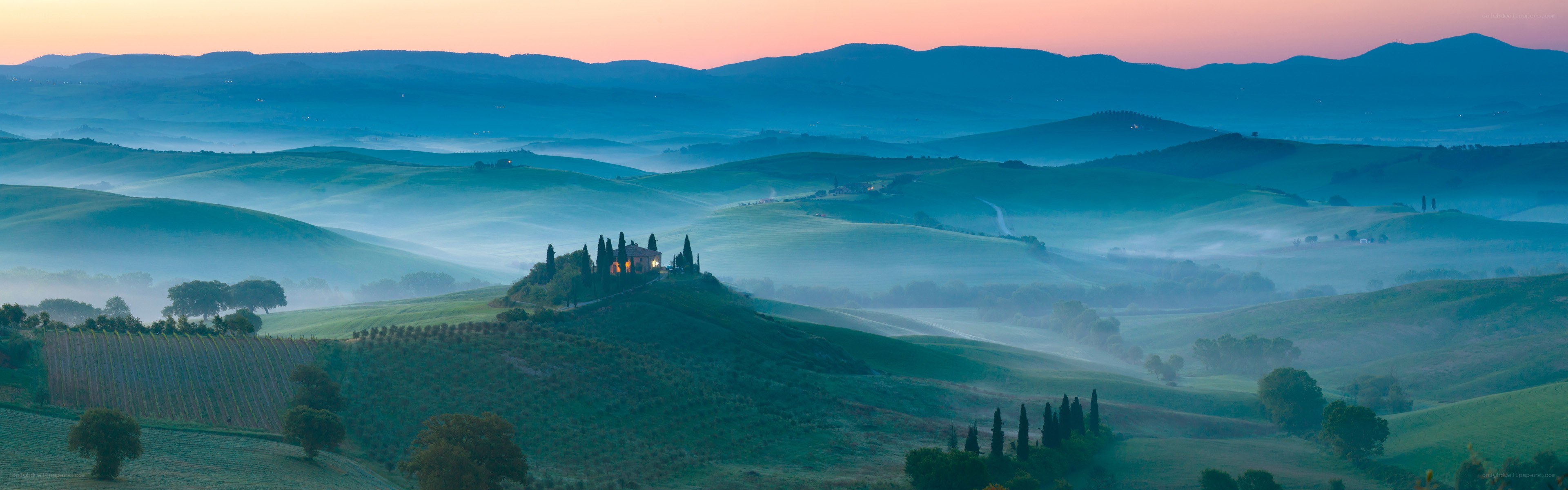Tuscan hills at dawn