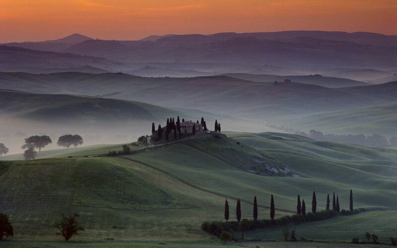 Tuscan hills at dawn