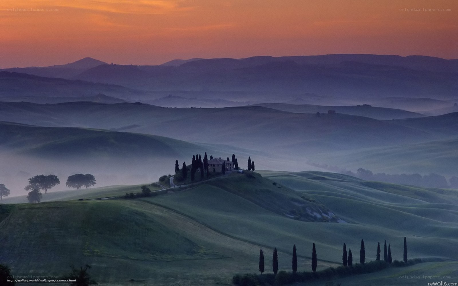 Tuscan hills at dawn
