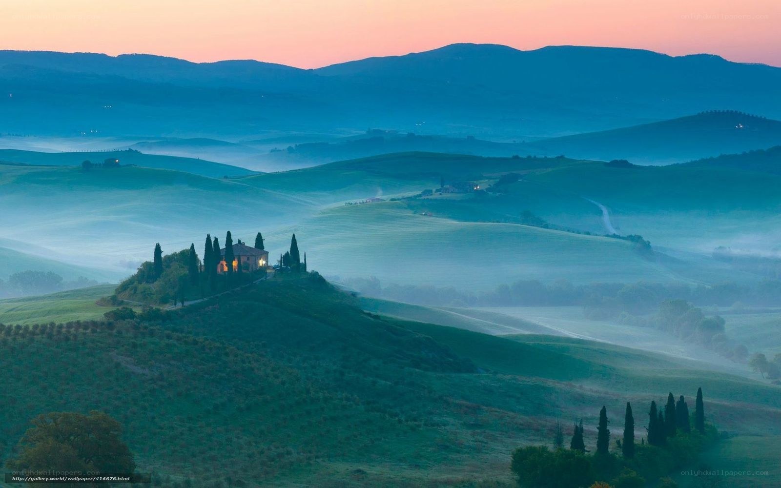Tuscan hills at dawn