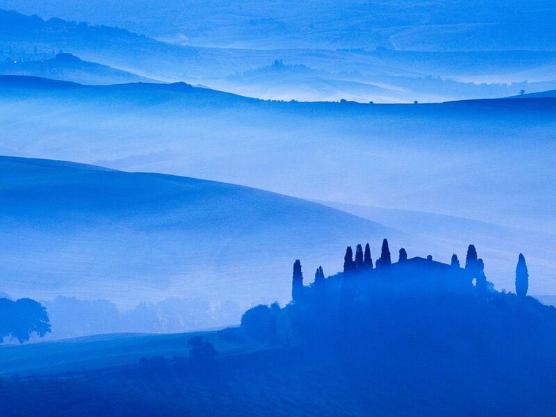 Tuscan Hills at Dawn — Blue