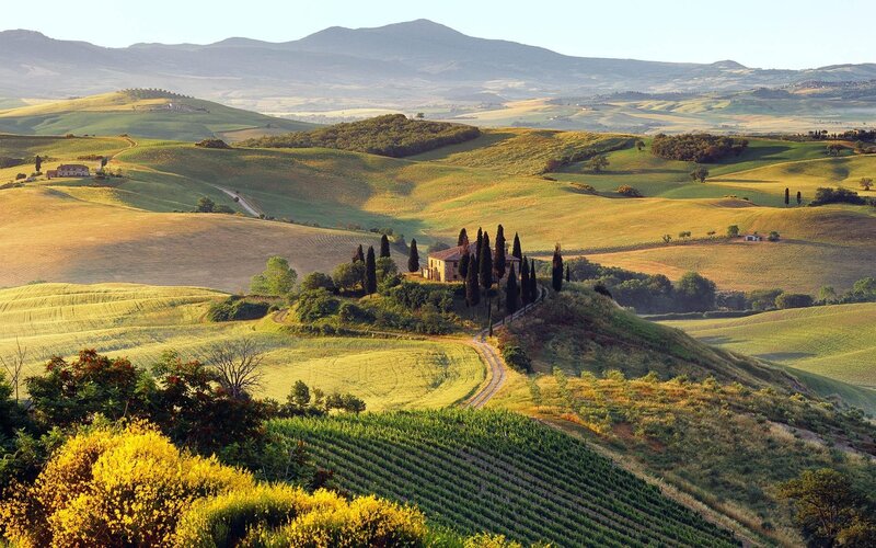 Tuscan hills at golden hour