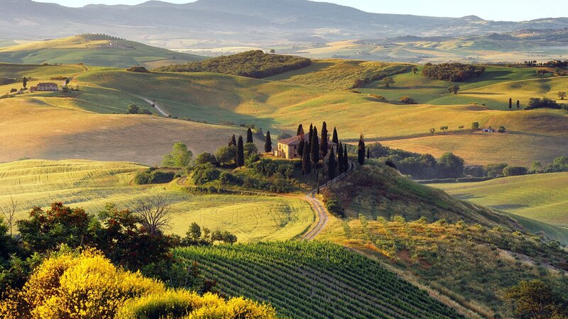 Tuscan hills at golden hour