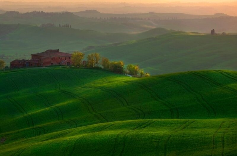 Tuscan hills at sunrise