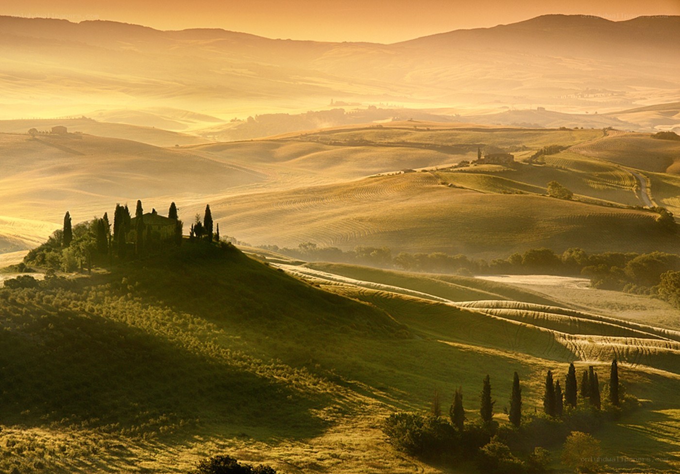 Tuscan hills at sunrise