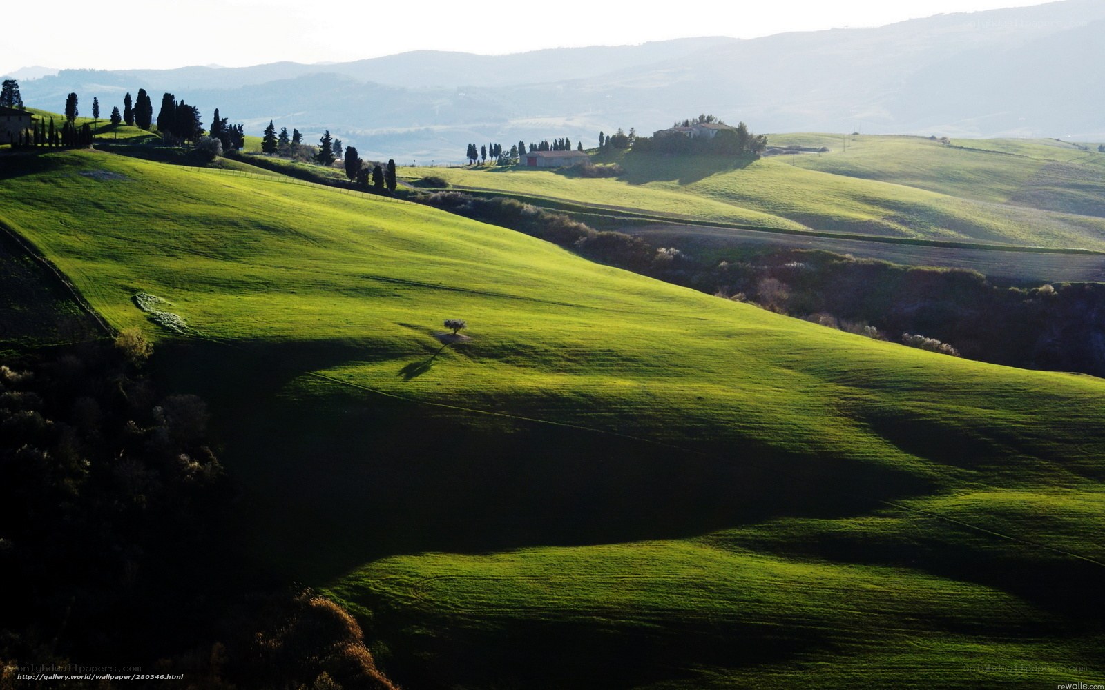 Tuscan hills at sunrise