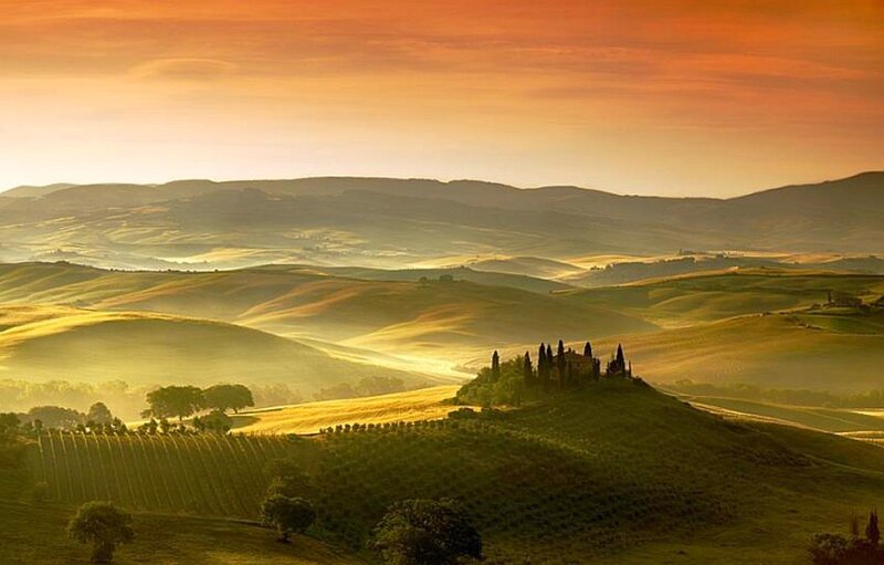 Tuscan hills at sunrise
