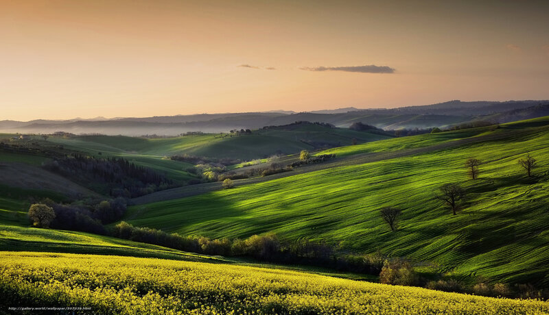 Tuscan hills at sunrise