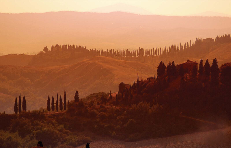 Tuscan hills at sunset