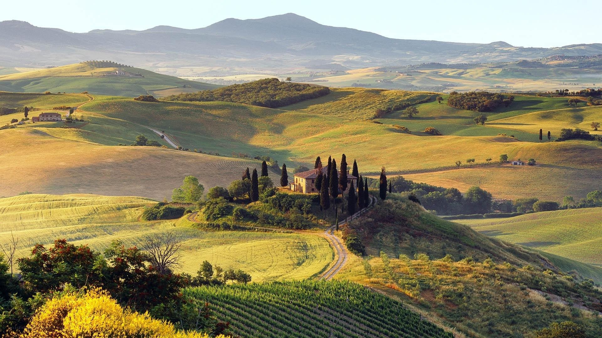 Tuscan hills at sunset