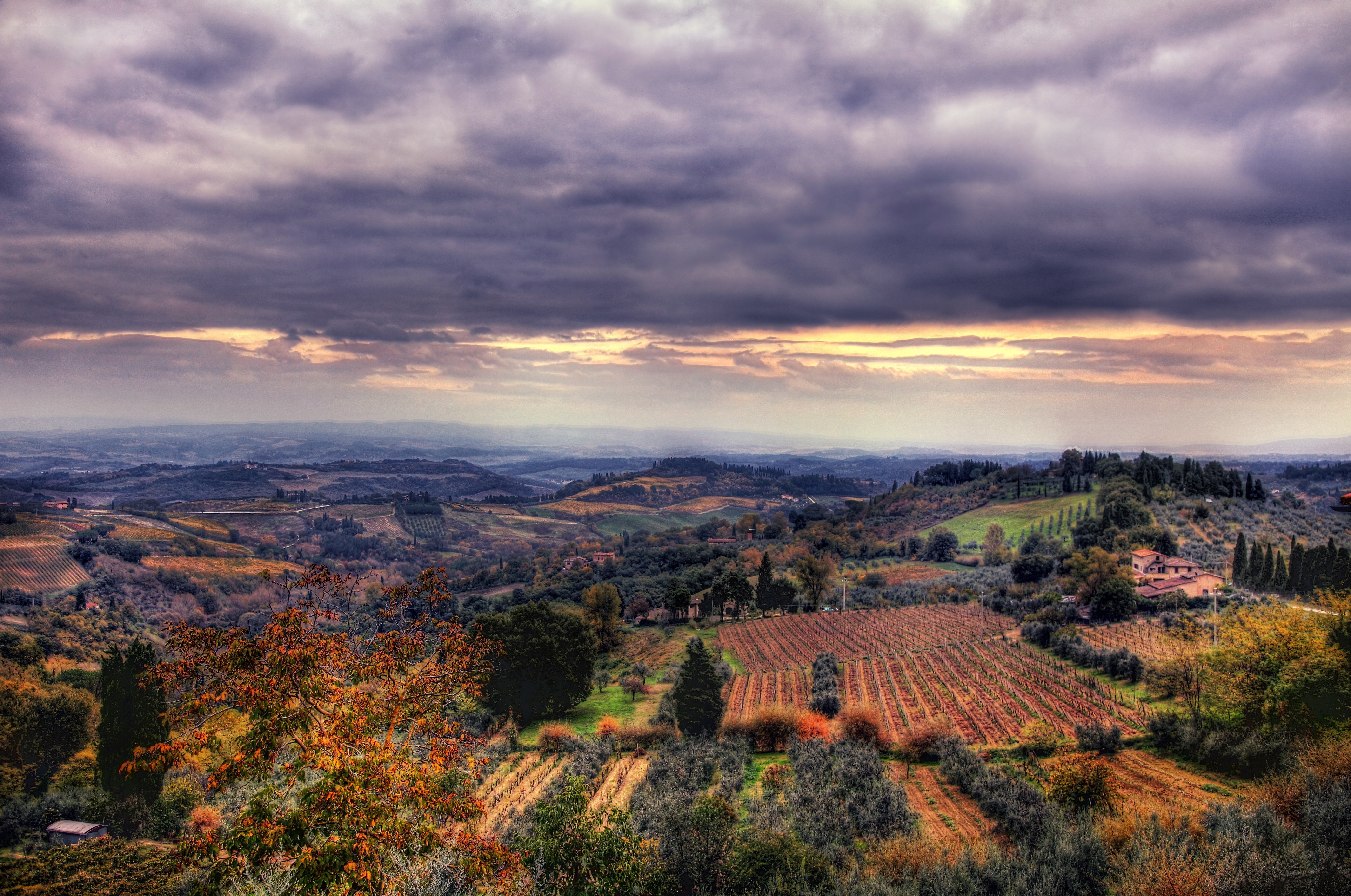 Tuscan hills at sunset