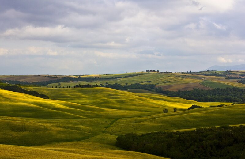 Tuscan hills at sunset