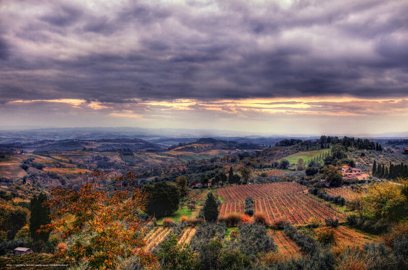 Tuscan Hills Landscape — Purple, Dramatic
