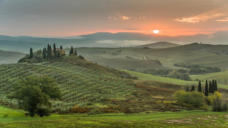 Tuscan Hillside at Sunset