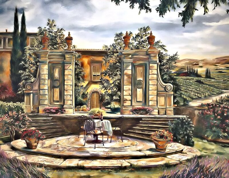 Tuscan Villa Courtyard