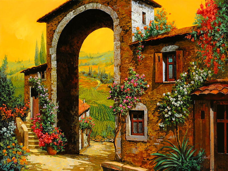 Tuscan Villa with Arch