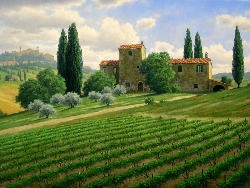 Tuscan Villa with Vineyard