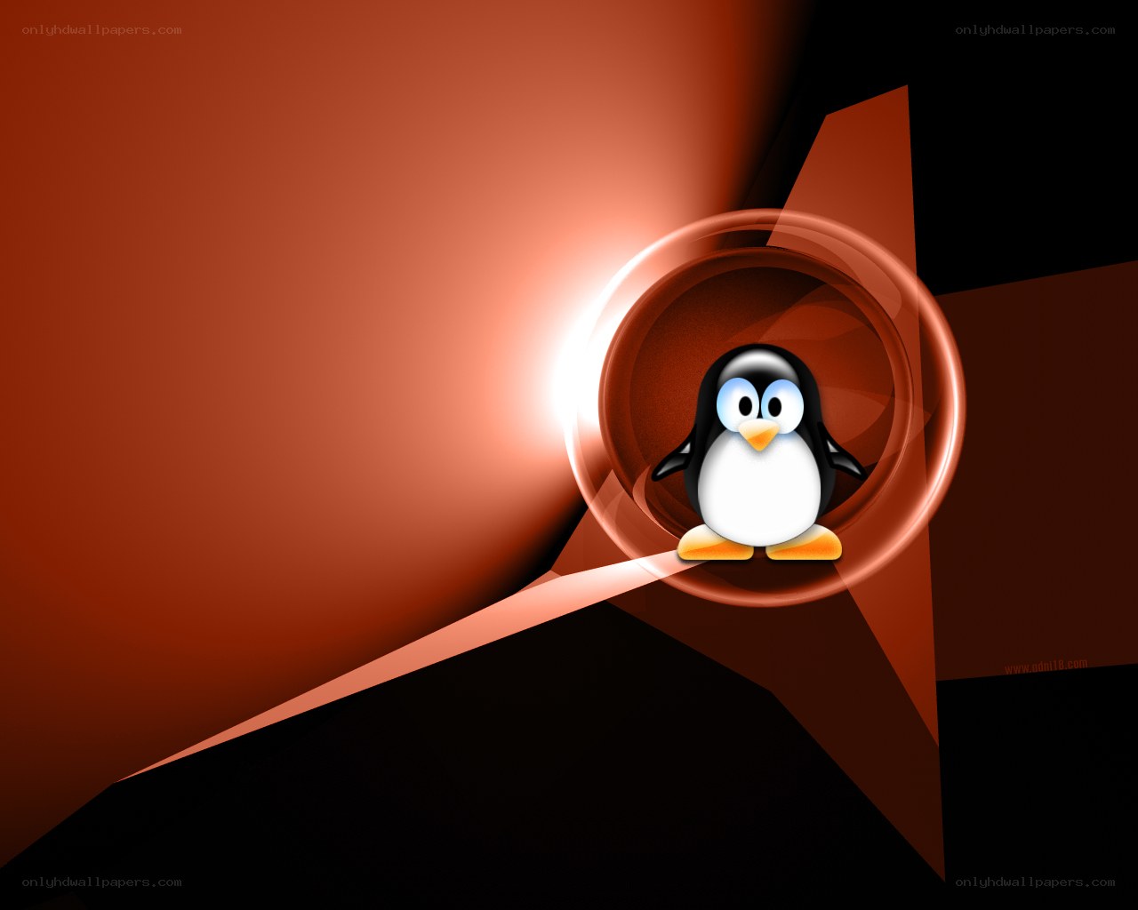 Tux penguin in a red circle