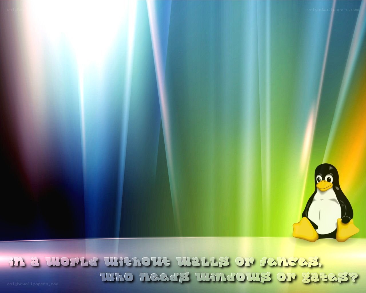 Tux penguin on colorful background
