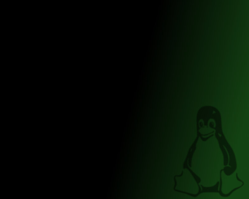 Tux penguin on dark green