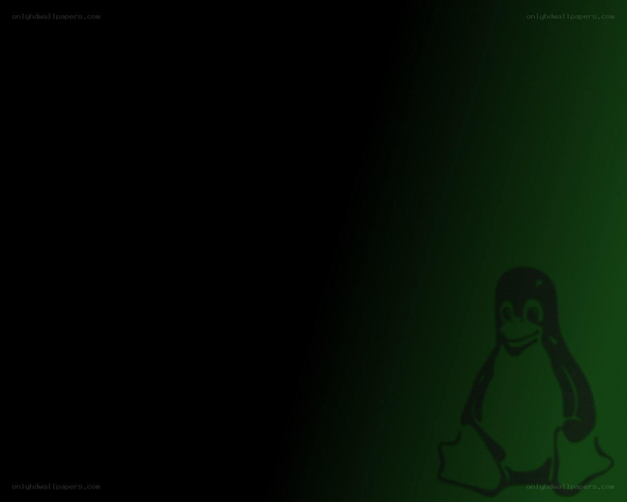 Tux penguin on dark green