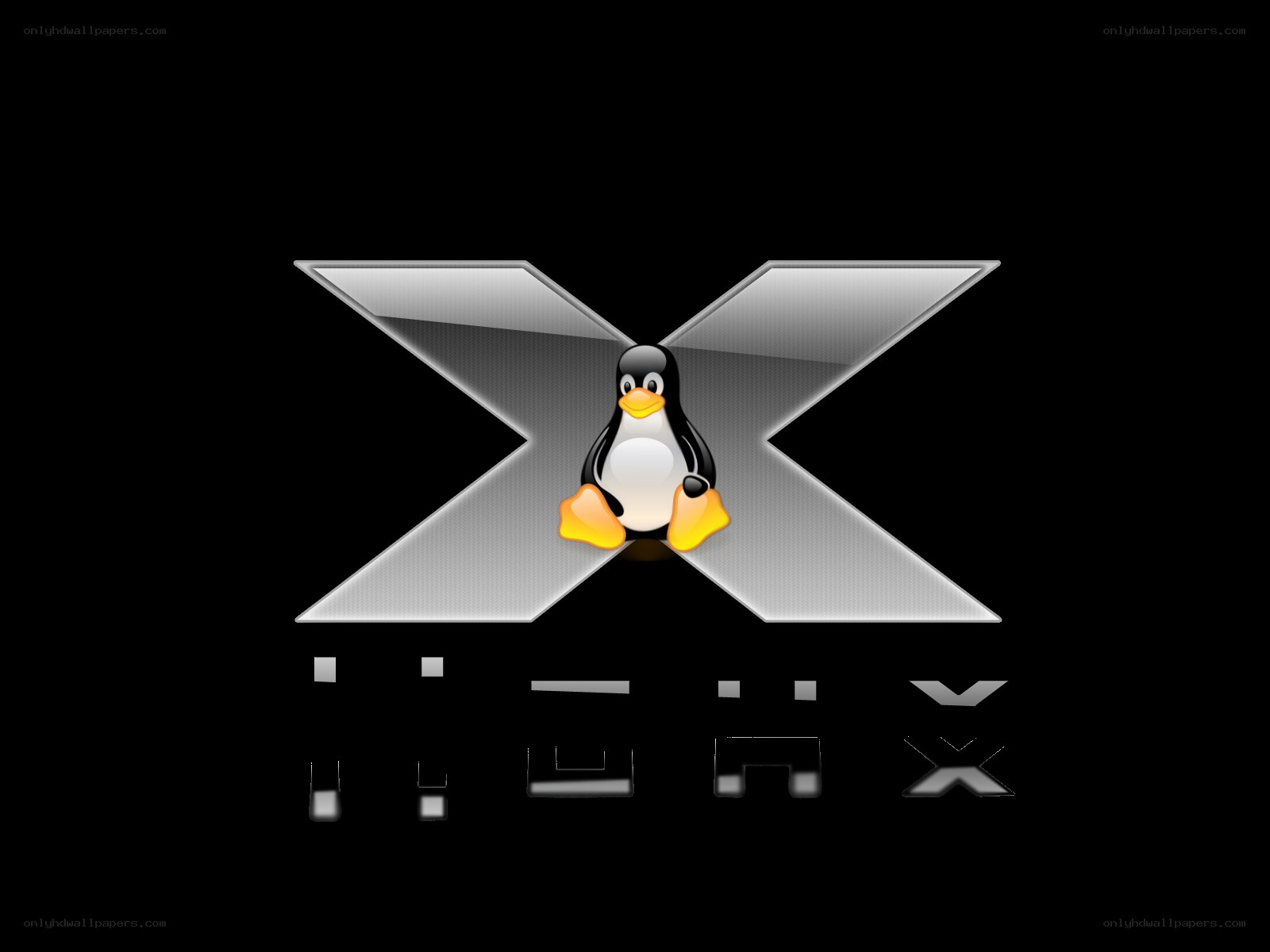 Tux penguin on X logo