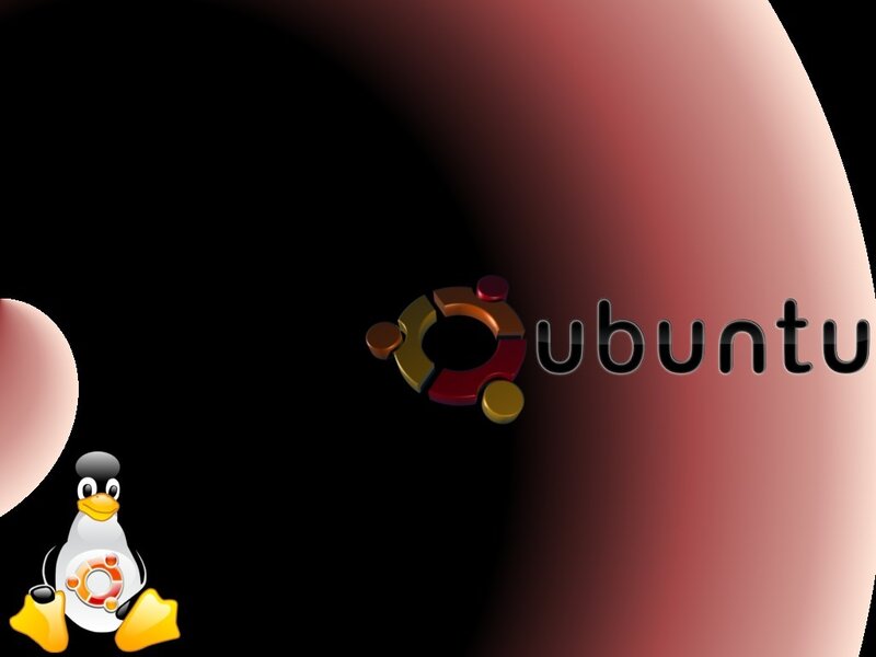Tux Penguin with Ubuntu Logo — Black