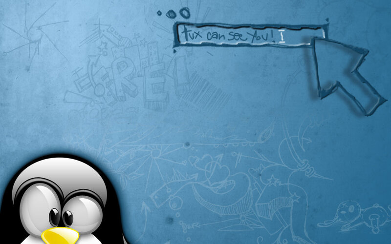 Tux sees you wallpaper