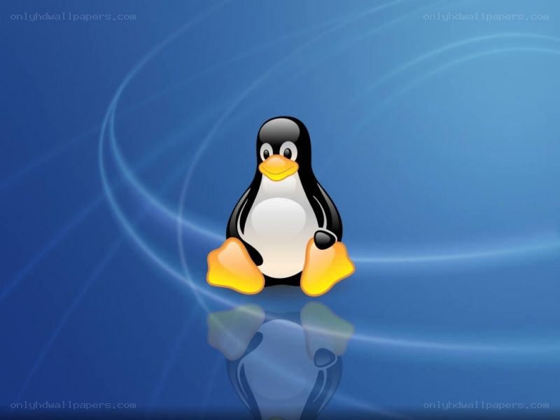 Tux the penguin on blue