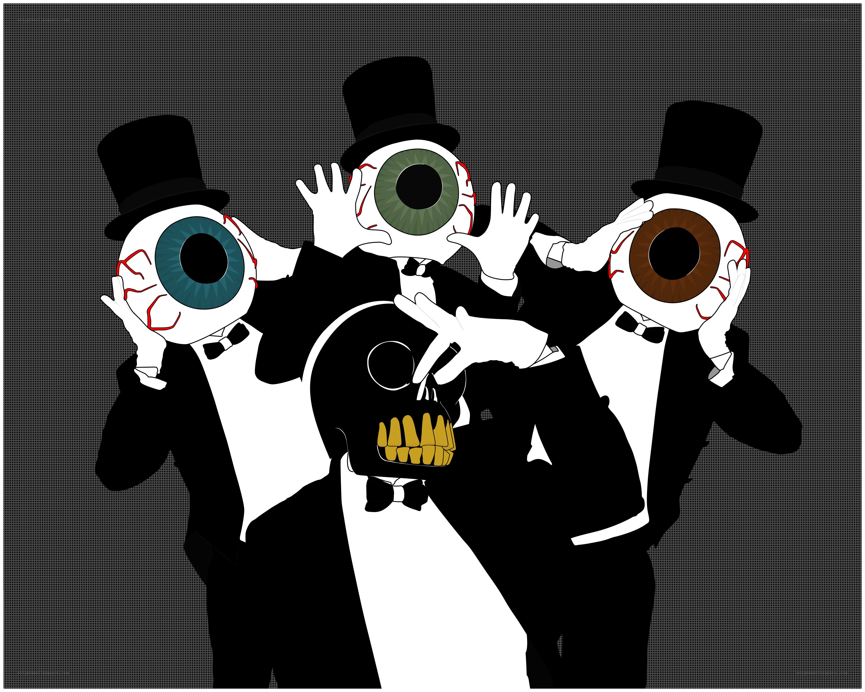 tuxedo figures with eye heads
