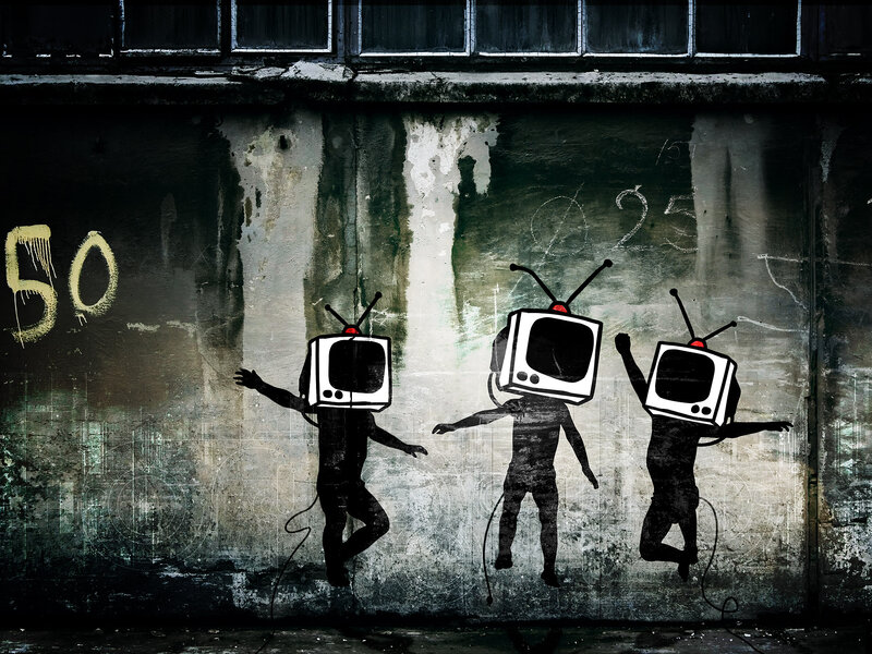 TV Head Graffiti Art