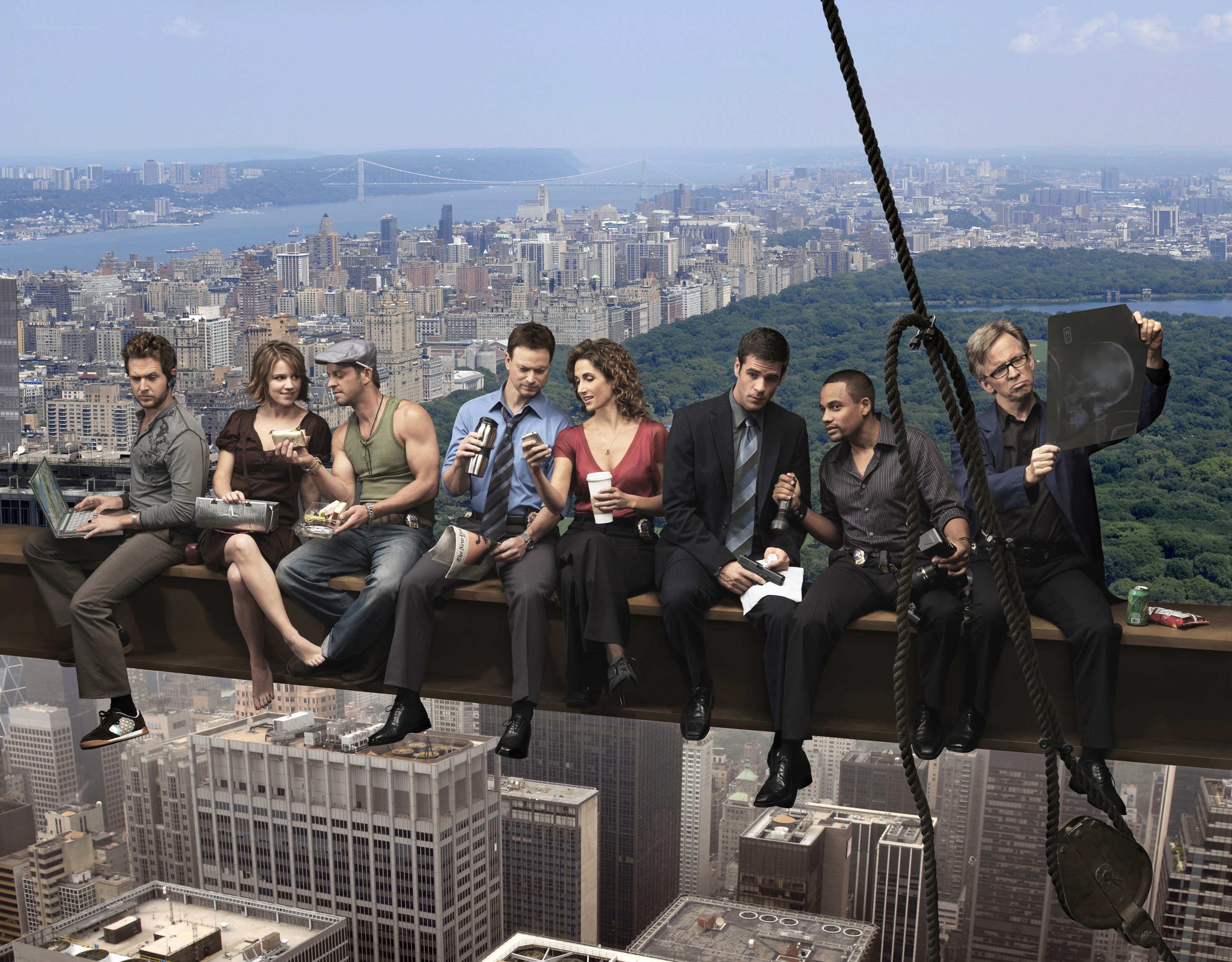 TV show cast on beam