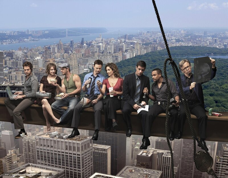 TV show cast on beam