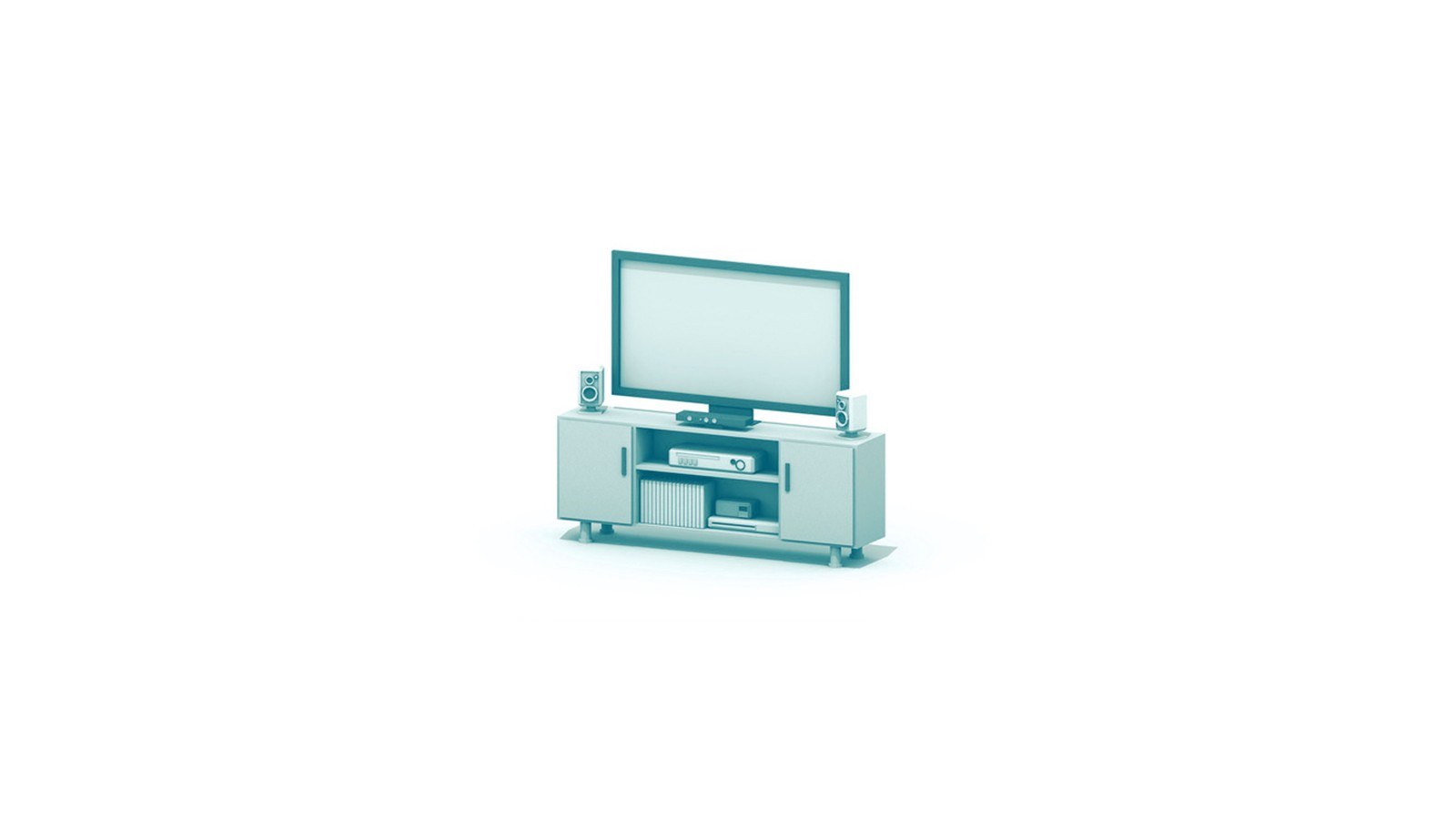 TV stand with electronics