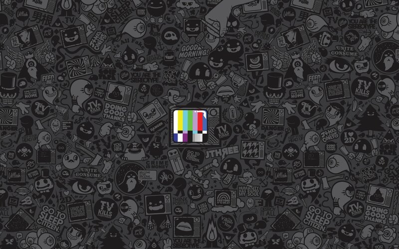 TV Test Pattern — Black, Chaotic